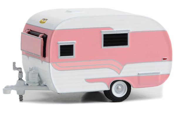 GREEN34140-A - Caravan Catolac Deville 1958 roze en wit uit de HITCHED HOMES serie in blisterverpakking - 1