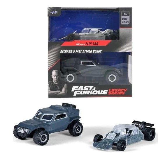 JAD34253 - 2 Fast & Furious voertuigen - Flip auto en Buggy - 1