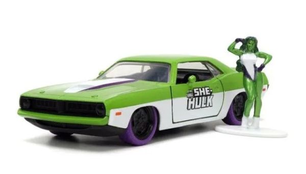 JAD34273 - 1973 PLYMOUTH Barracuda met She HULK figuur - 1