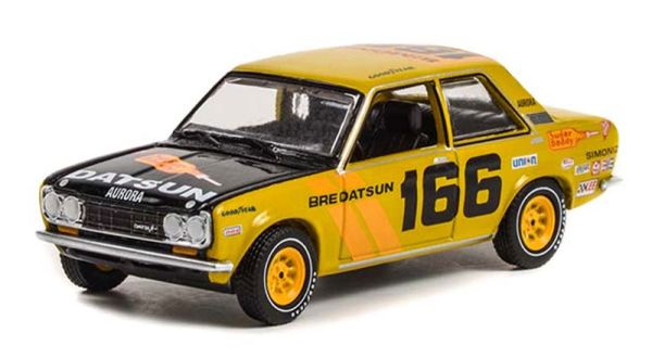 GREEN35230-B - 1973 DATSUN 510 4-deurs #166 uit de ALL-TERRAIN serie in blisterverpakking - 1