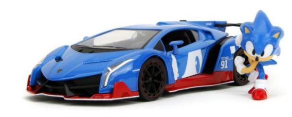 JAD35433 - LAMBORGHINI Veneno blauw met SONIC beeldje - 1