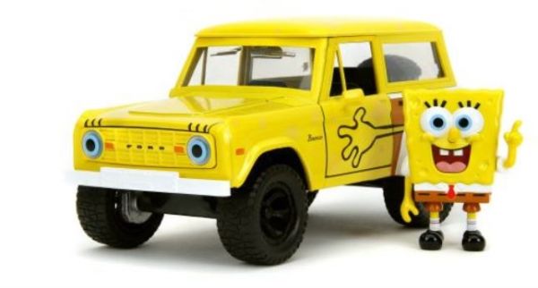 JAD35467 - FORD Bronco 1973 geel met BOBO L'EPONGE-figuurtje - 1