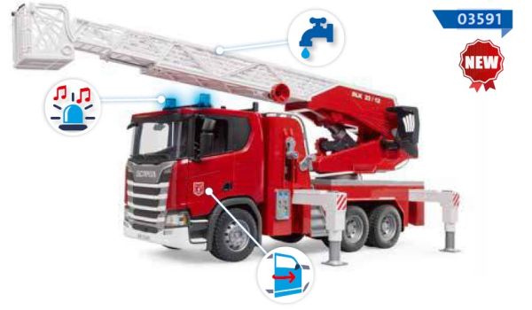 BRU3591 - SCANIA Super 560R 6x4 brandweerwagen met grote ladder - 1