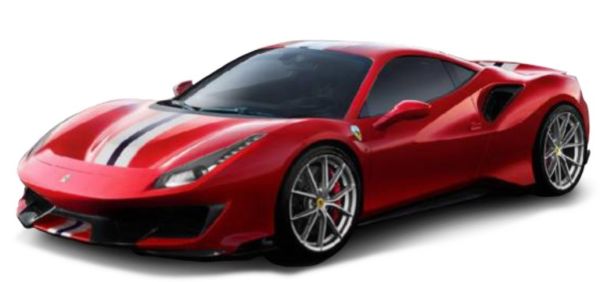 BUR36052RO - FERRARI 488 Pista Rood en Wit - 1