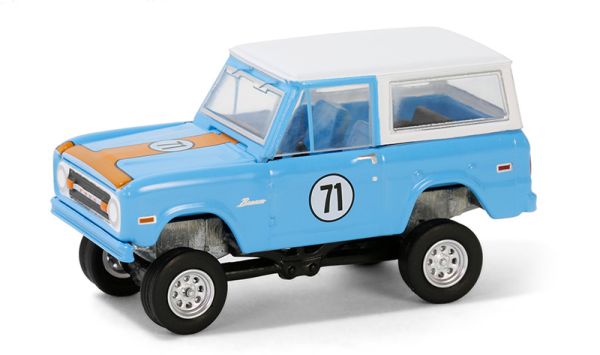 GREEN37310-F - 1971 FORD Bronco Blue uit de BARRETT JACKSON serie in blisterverpakking - 1