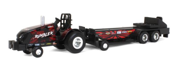 ERT37941-1 - CASE IH Magnum RED RUMBLER zwarte trekker met aanhanger - 1