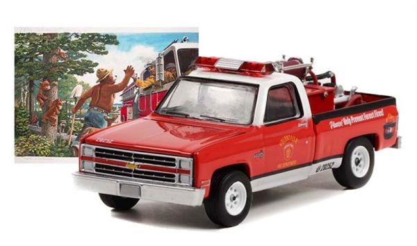 GREEN38020-E - CHEVROLET C20 1984 Brandweerwagen uit de SMOKEY BEAR serie onder blister. - 1