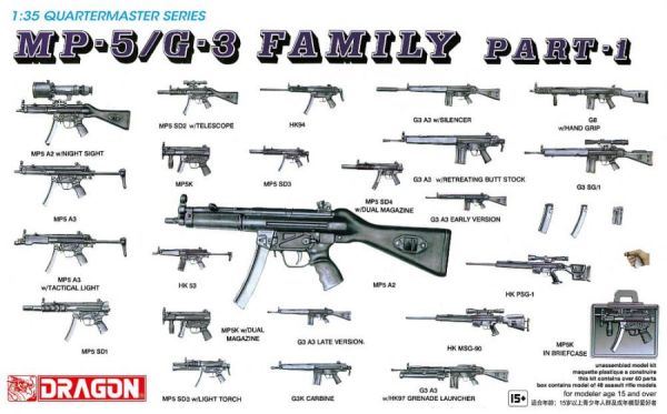 DRA3803 - MP5/G3 Deel.1 machinepistoolfamilie om te schilderen - 1