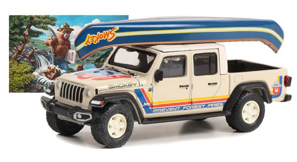 GREEN38040-F - JEEP Gladiator 2021 met kano uit de SMOKEY BEAR serie in blisterverpakking - 1