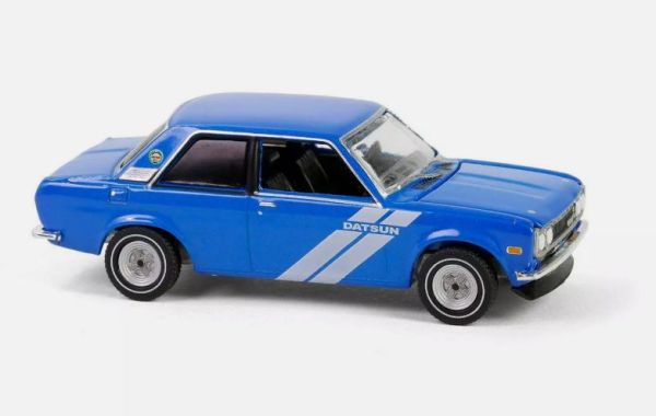 GREEN39150-C - DATSUN 510 1972 blauw uit de serie VINTAGE AD CARS in blisterverpakking - 1