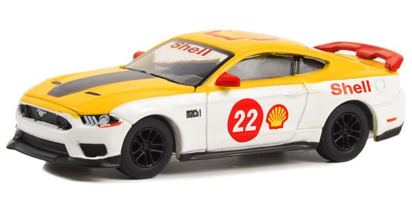 GREEN41125-F - FORD Mustang Mach 1 2022 #22 uit de SHELL OIL Special Edition serie onder blisterverpakking - 1