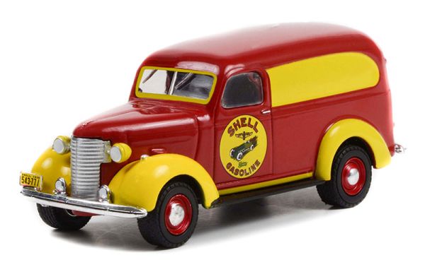 GREEN41140-A - CHEVROLET Panel Truck 1939 SHELL Benzine uit de serie RUNNING ON EMPTY in blisterverpakking - 1