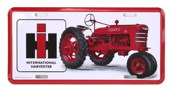 42067 - Metalen bord INTERNATIONAL Harvester met tractor - 30x15 cm - 1