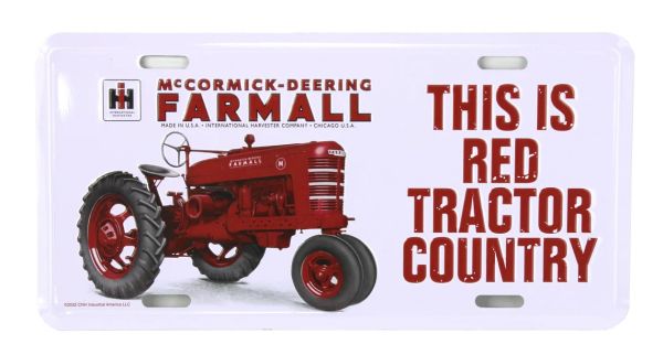 42068 - Metalen plaat IH Farmall M - This is Red Tractor Country - 30 x 15 cm - 1