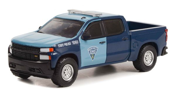 GREEN43000-E - 2021 CHEVROLET Silverado Massachusetts State Police auto in blisterverpakking voor de serie HOT PURSUIT - 1