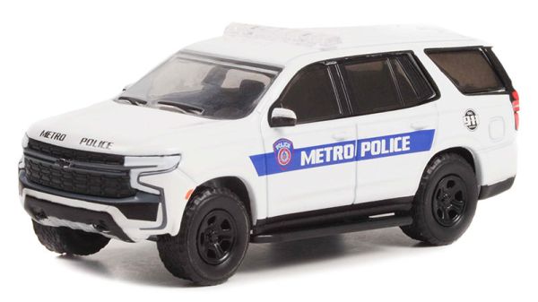 GREEN43000-F - CHEVROLET Tahoe Police Porsuit 2021 Houston metro police car in blisterverpakking - 1