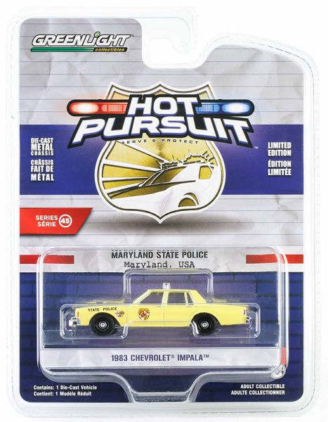 GREEN43030-A - 1983 CHEVROLET Impala beige Maryland Politie HOT PURSUIT in blisterverpakking - 1