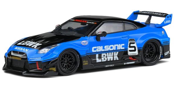 SOL4311202 - NISSAN GT-R (R35) LB Silhouette Calsonic Zwart en blauw - 1