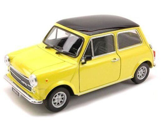 WEL43609JAUNE - MINI Cooper 1300 geel met zwart dakfrictiemodel - 1