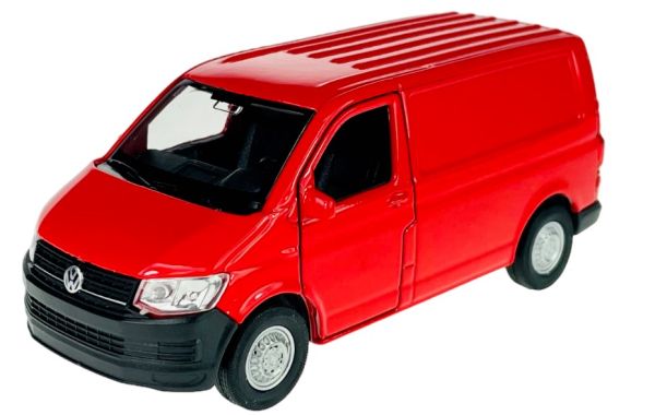 WEL43762ROUGE - VOLKSWAGEN T6 bestelwagen rood frictiemodel - 1