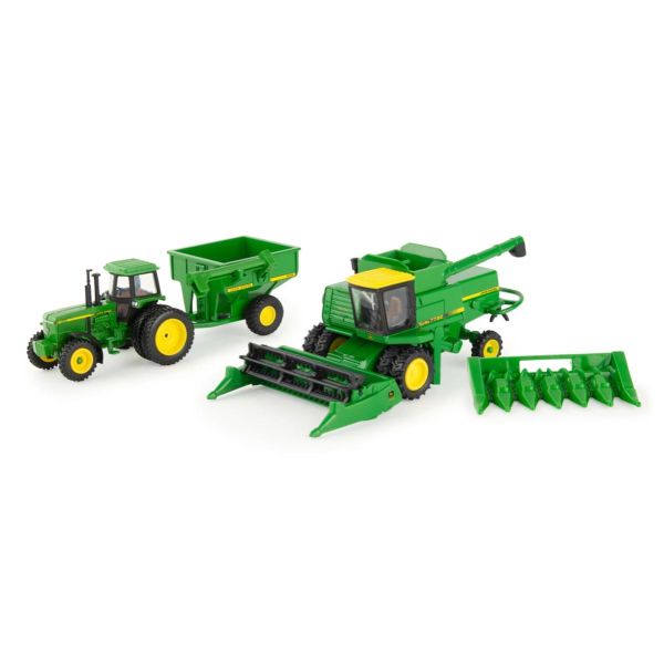 ERT45821 - JOHN DEERE 7720 oogstmachine met JOHN DEERE 4555 en 500 graanaanhangwagen - 1