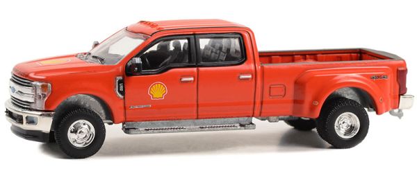 GREEN46130-E - FORD F-350 Lariat Dually 2019 in blisterverpakking - SHELL Oil uit het DUALLY DRIVERS gamma - 1