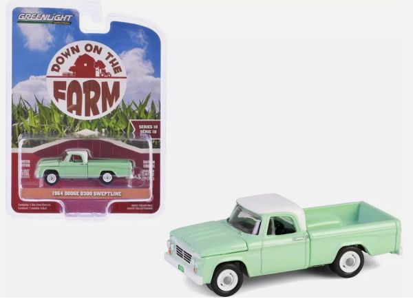 GREEN48100-B - DODGE D200 Sweptline 1964 groen van DOWN ON THE FARM serie 10 in blisterverpakking - 1