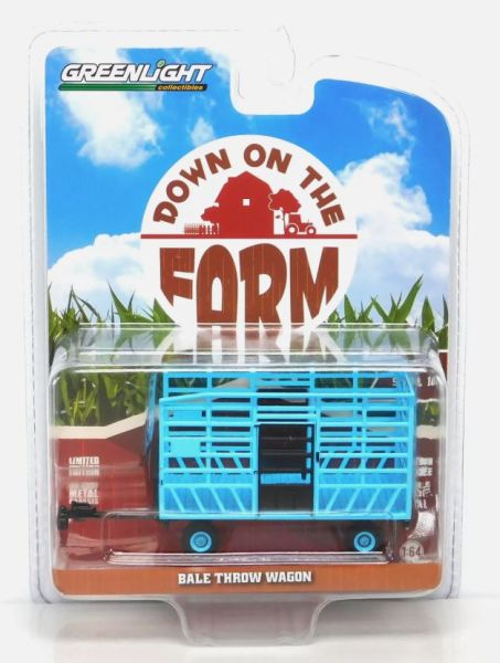 GREEN48100-F - Aanhangwagen 2 assen zwart en blauw uit DOWN ON THE FARM serie 10 in blisterverpakking - 1