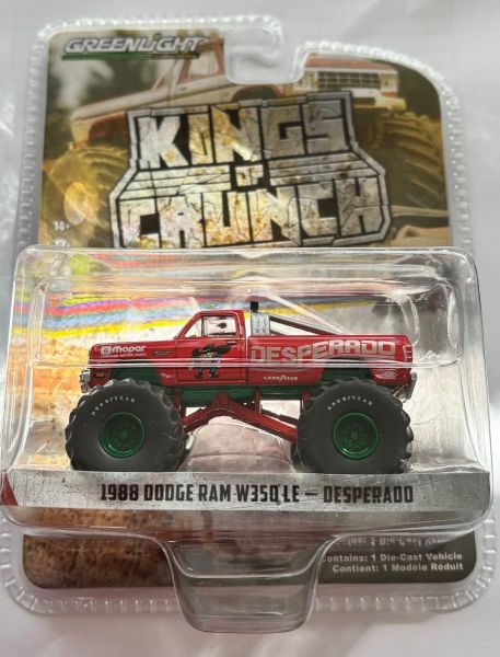 GREEN49120-B_VERT - DODGE Ram W350 LE 1988 Monster truck groene velgen DESPERADO uit de serie KINGS OF CRUNCH in blisterverpakking - 1