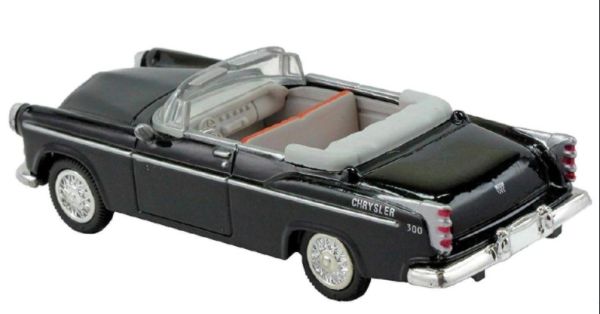 NEW48013K - CHRYSLER C-300 1955 cabrio zwart - 1