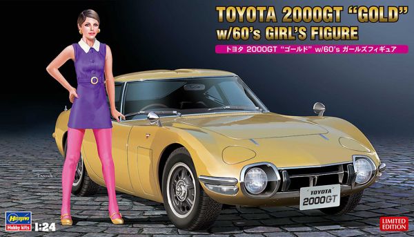 HAW52333 - TOYOTA 2000GT Goud met jaren 60 figuur om in elkaar te zetten en te beschilderen - 1