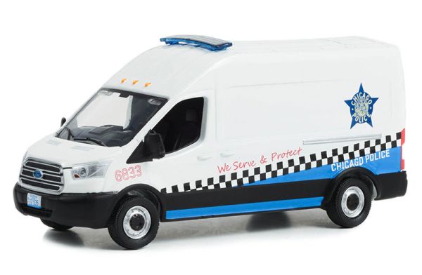 GREEN53050-B - 2019 FORD Transit LWB hoog dak Politie van Chicago in blisterverpakking - 1