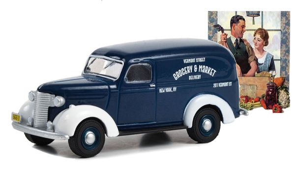 GREEN54080-A - CHEVROLET Panel Truck 1939 GROCERY & MARKET uit de NORMAN ROCKWELL serie in blisterverpakking - 1