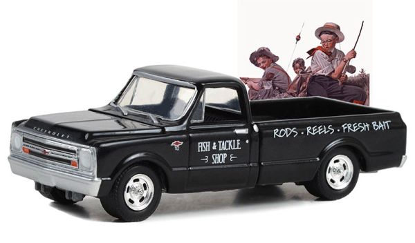 GREEN54080-D - 1968 CHEVROLET C-10 Fish & Tackle uit de serie NORMAN ROCKWELL in blisterverpakking - 1