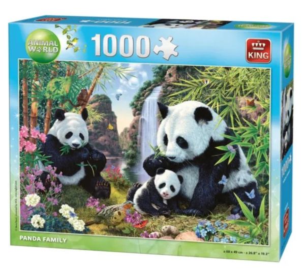 KING56009 - 1000 stukjes Panda Familie puzzel - 1