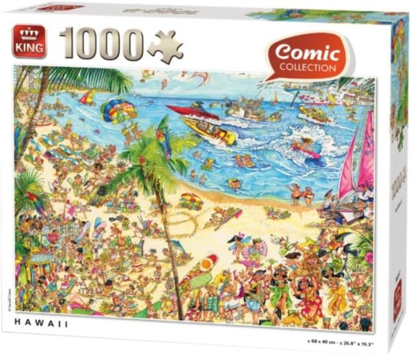 KING56017 - 1000 stukjes Puzzel Comic Collectie Hawaii - 1