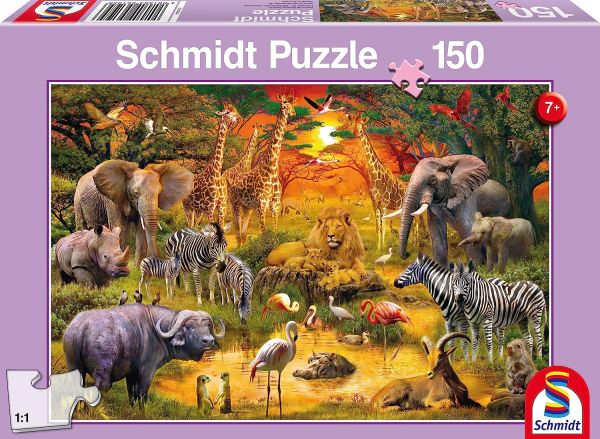 SCM56195 - 150 stukjes puzzel Dieren van Afrika - 1