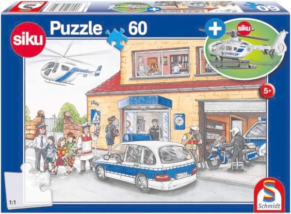 SCM56351 - 60 stukjes puzzel Politiebureau met helikopter - 1