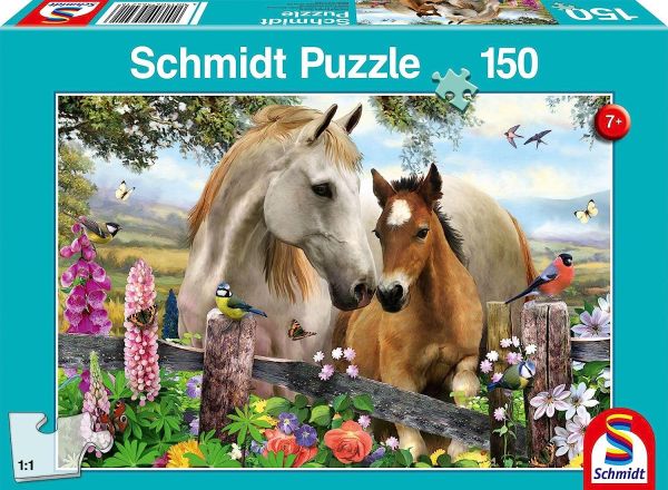 SCM56421 - Puzzel 150 stukjes Merrie en haar veulen - 1