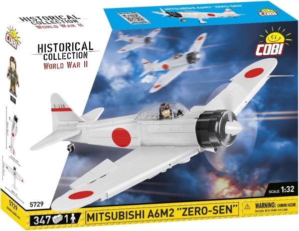 COB5729 - Militaire vliegtuigen MITSUBISHI A6M2 ZERO-SEN - 347 onderdelen - 1