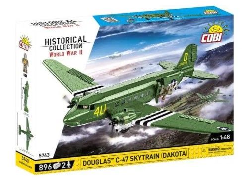 COB5743 - Militaire vliegtuigen DOUGLAS C-47 SKYTRAIN DAKOTA - 896 onderdelen - 1