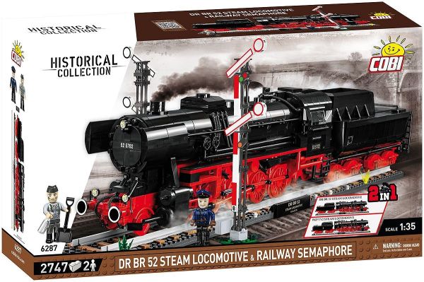 COB6287 - DR BR 52 stoomlocomotief en semafoor - 2747 Onderdelen - 1