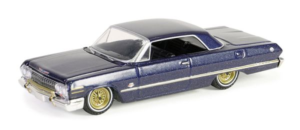 GREEN63060-C - 1963 CHEVROLET Impala blauw CALIFORNIA LOWRIDERS in blisterverpakking - 1