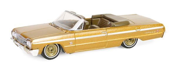 GREEN63060-D - 1964 CHEVROLET Impala cabriolet goud uit de CALIFORNIA LOWRIDERS serie in blisterverpakking - 1