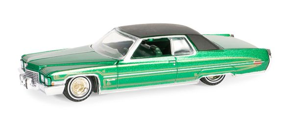 GREEN63060-E - 1971 CADILLAC coupé Deville groen uit de CALIFORNIA LOWRIDERS serie, in blisterverpakking - 1