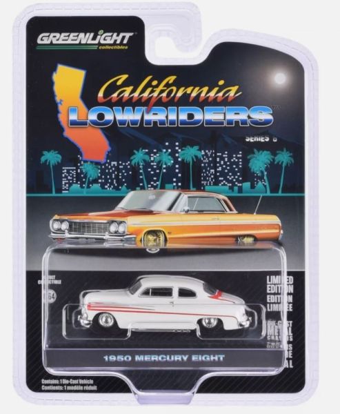 GREEN63070-B - MERCURY Eight 1950 wit uit de CALIFORNIA LOWRIDERS serie in blisterverpakking - 1