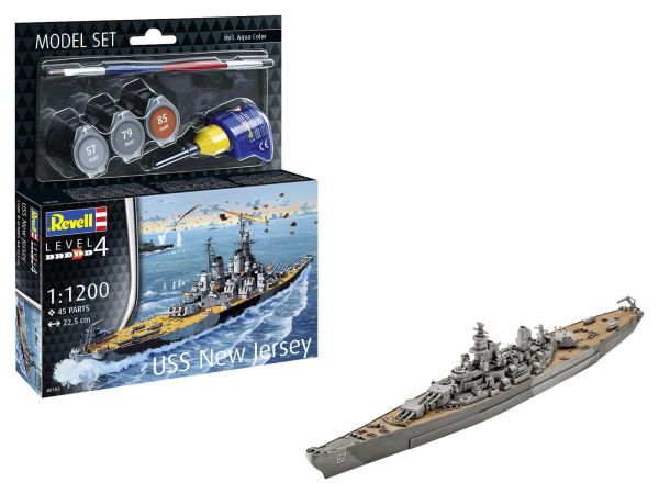 REV65183 - MODEL SET - Slagschip USS New Jersey met verf om te monteren - 1