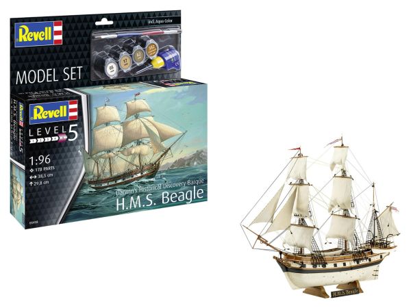 REV65458 - Modelset - H.M.S. Beagle om in elkaar te zetten met verf - 1