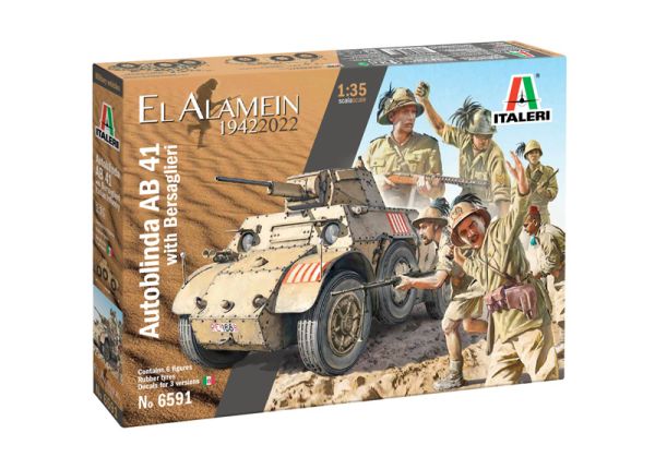 ITA6591 - Model van Autoblinda AB 41 met Bersaglieri El Alamein om te monteren en te schilderen - 1