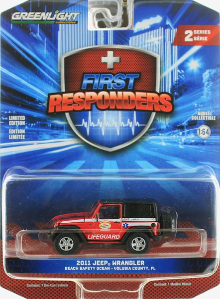 GREEN67060-E - JEEP Wrangler 2011 Beach Safety Ocean uit de FIRST RESPONDERS serie in blisterverpakking - 1